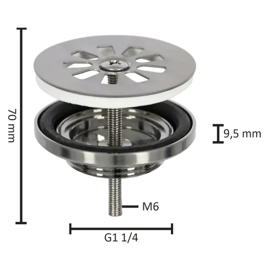 Differnz fonteinafvoerplug RVS