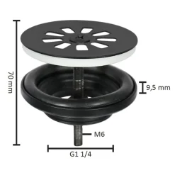 Differnz fonteinafvoerplug mat zwart
