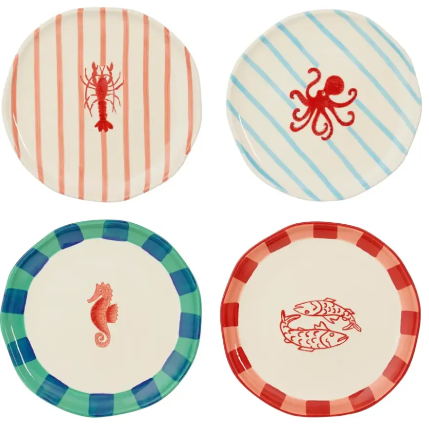 Dinerbord rood 4 assorti - h2,5xd27cm - per stuk
