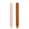 Dinerkaars stearine licht roze donker bruin 2 stuks