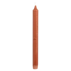 Dinerkaars stearine terra 6 stuks - h24xd2,2cm