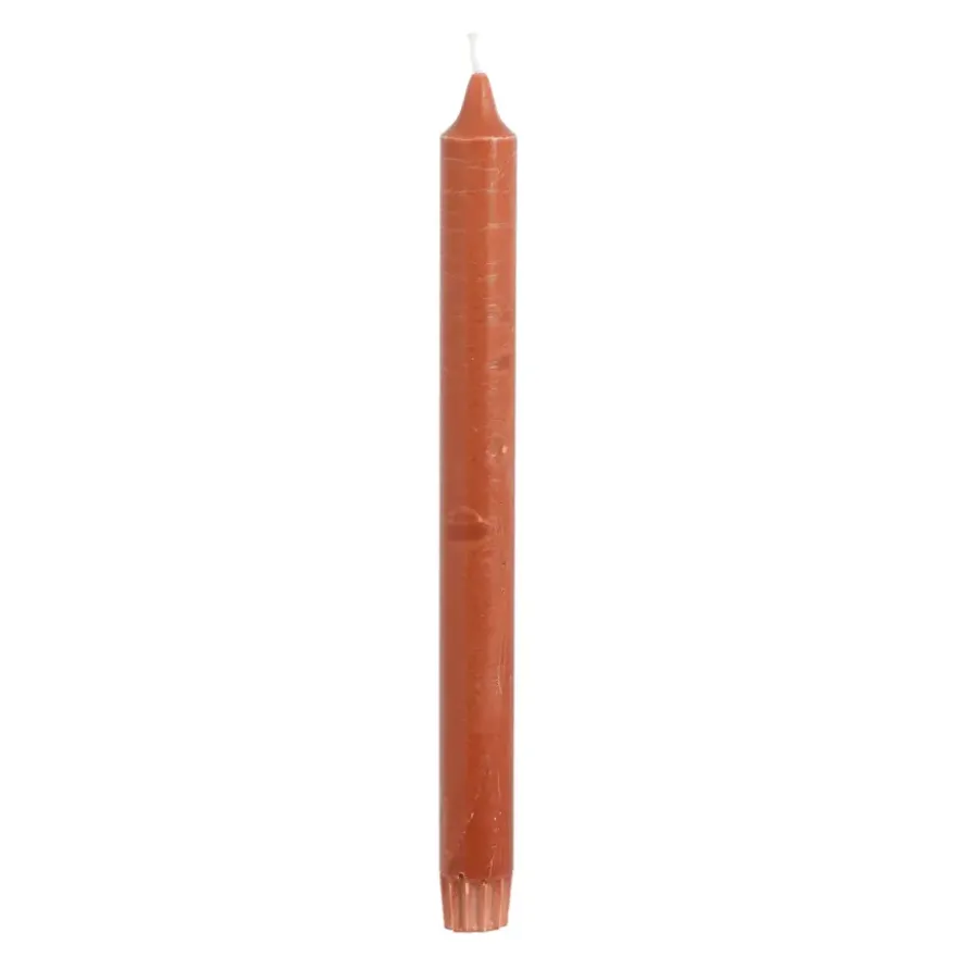 Dinerkaars stearine terra 6 stuks - h24xd2,2cm