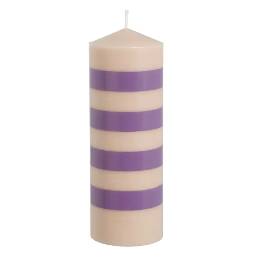 Dip-dye dinerkaars stearine roze bruin 2 stuks