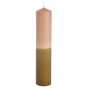 Dip-dye kaars stearine roze bruin- h25xd5cm