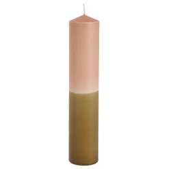 Dip-dye kaars stearine roze bruin- h25xd5cm