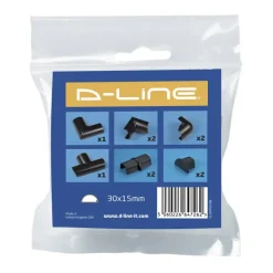 D-line Accessoireskit voor 30/ 15mm D-line Goot Zwart