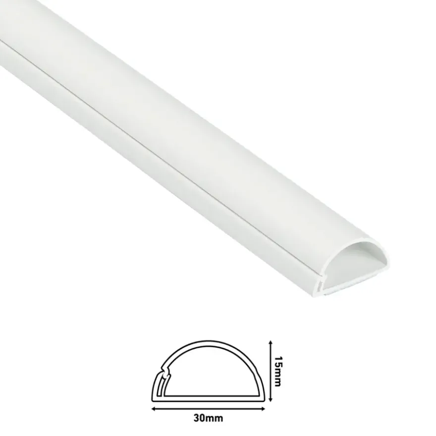 D-line kabelgoot half rond wit 1 meter