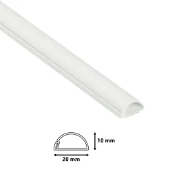 D-line kabelgoot halfrond wit 20/10 mm 2 meter
