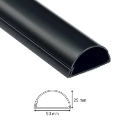 D-line kabelgoot halfrond zwart 50/25 mm 1 meter