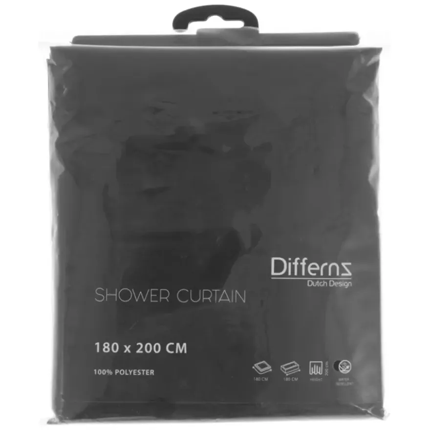 Douchegordijn Differnz polyester antraciet 180x200cm