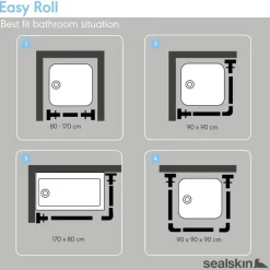 Douchestang Easy Roll 90x90x90cm wit