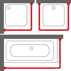 Douchestang Easy Roll 90x90x90cm wit