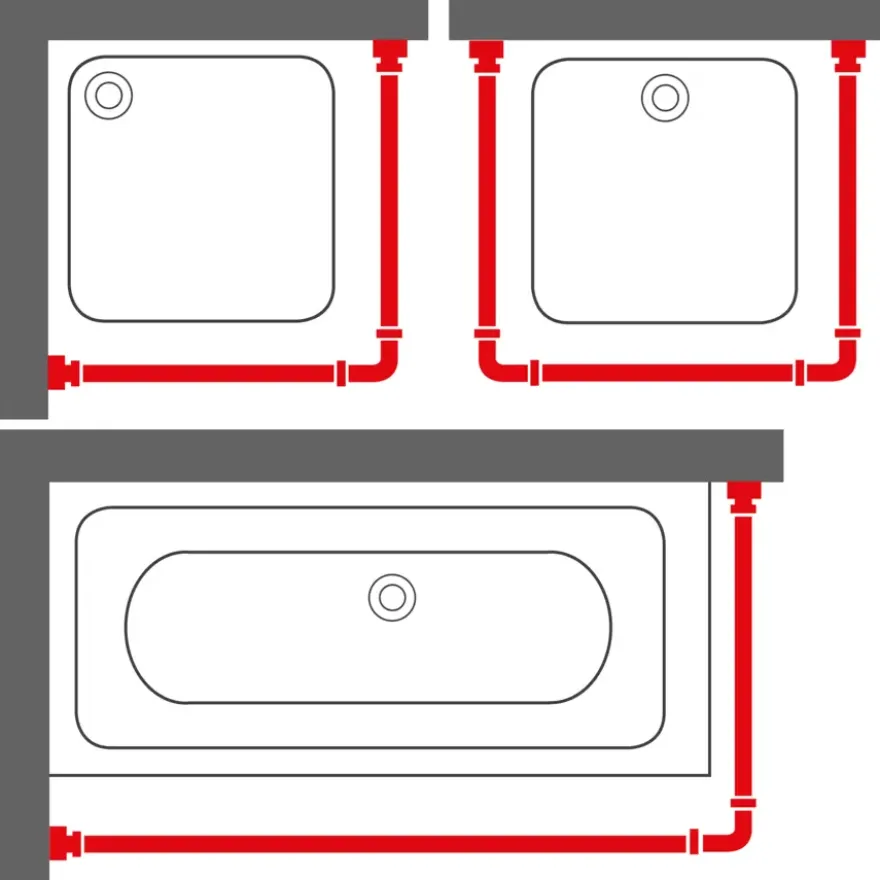 Douchestang Easy Roll 90x90x90cm wit