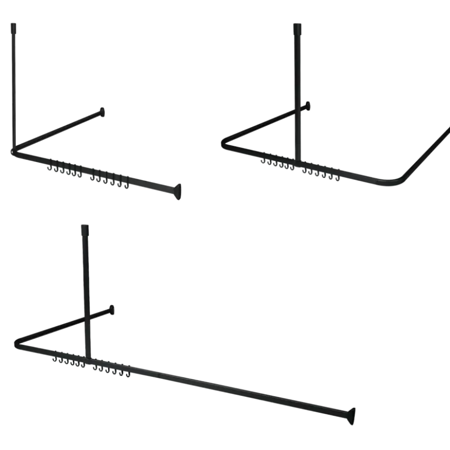 Douchestang Easy Roll 90x90x90cm zwart