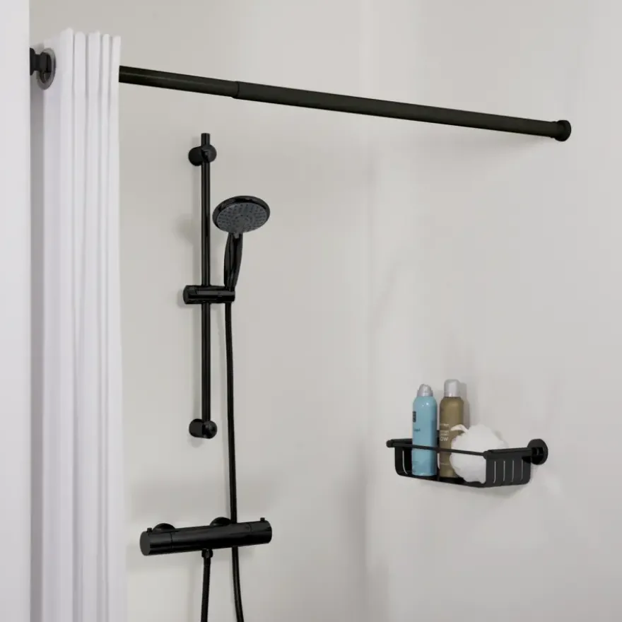 Douchestang Seallux 80-130cm zwart zwart