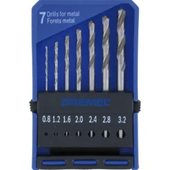 Dremel multitool accessoires - borenset precisie voor hout / zacht metaal - 7-delig - 0,8 tot 3,2 mm