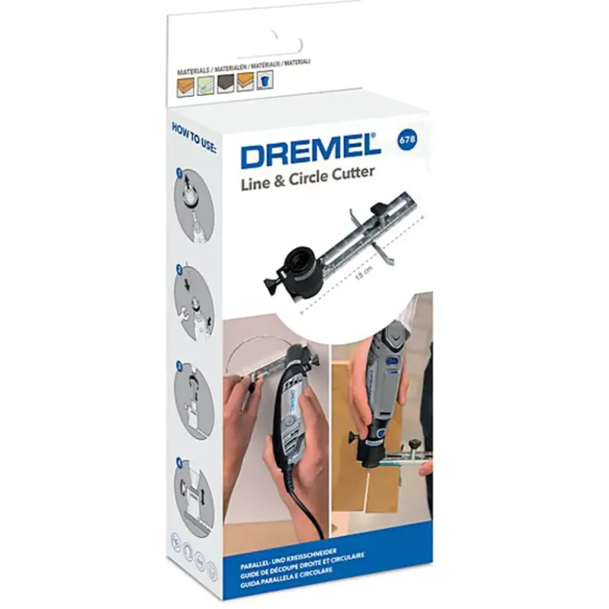 Dremel multitool accessoires - lijn- en cirkelgeleider + spiraalmes - tot 300 mm