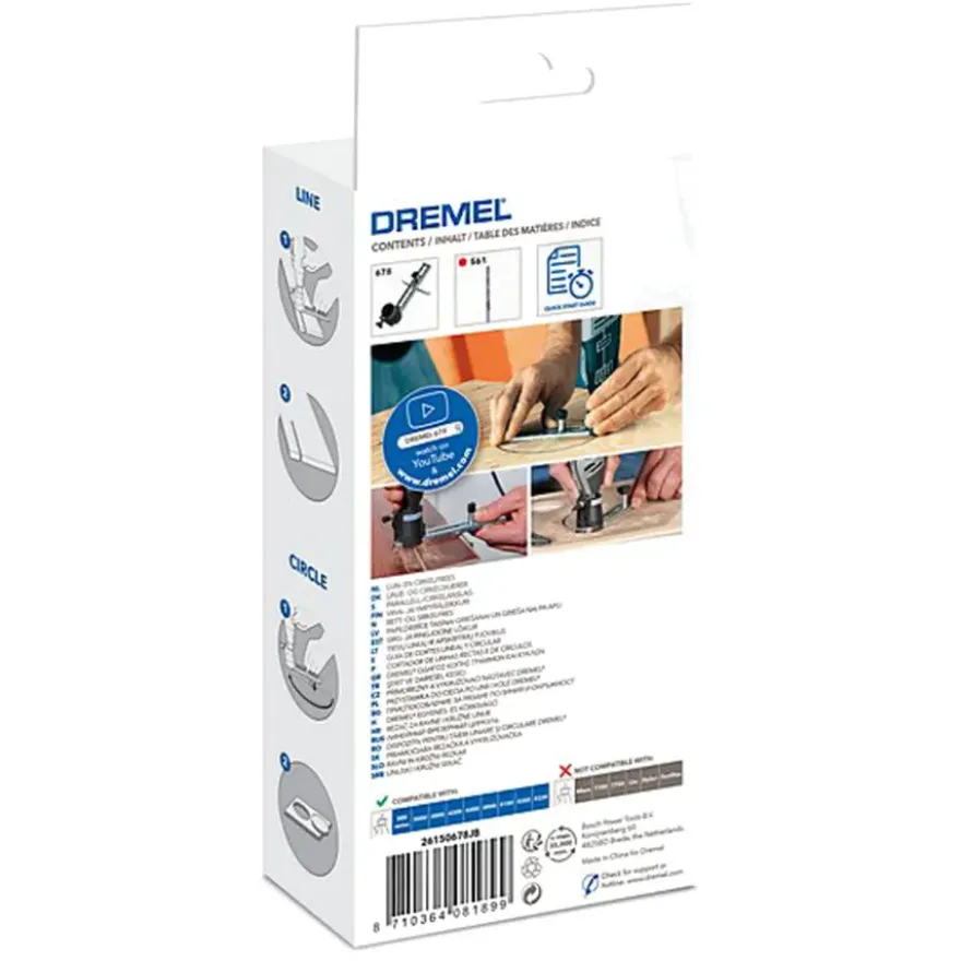 Dremel multitool accessoires - lijn- en cirkelgeleider + spiraalmes - tot 300 mm