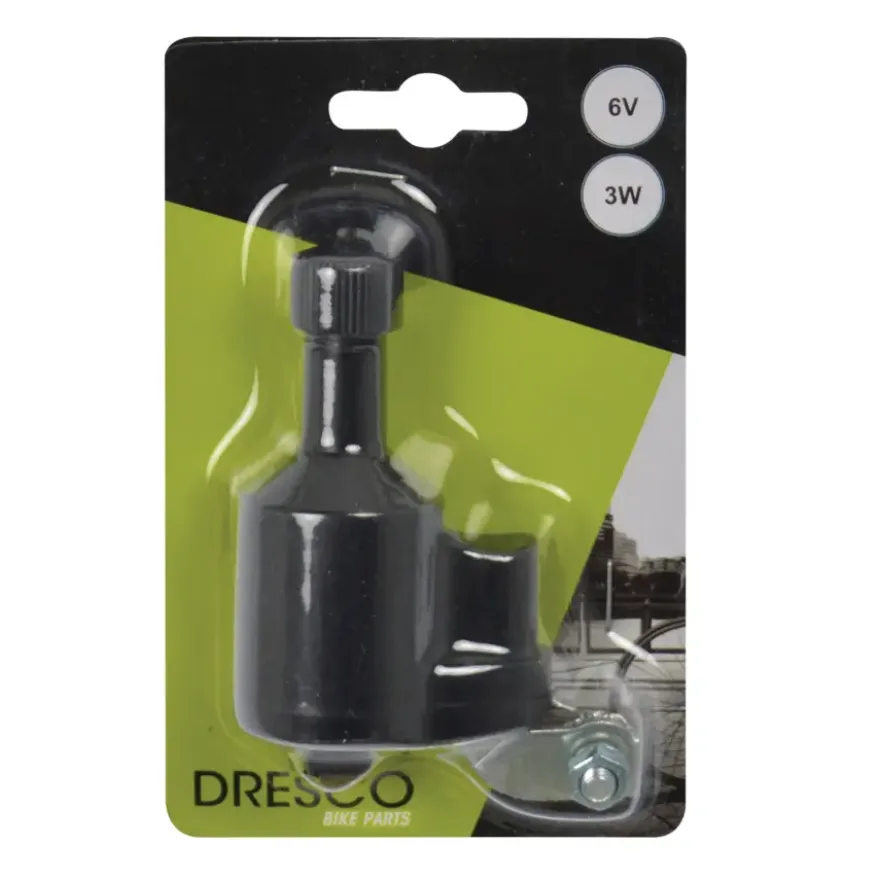 Dresco dynamo 1-polig zwart