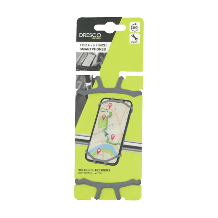 Dresco EZ Fit telefoonhouder fiets grijs