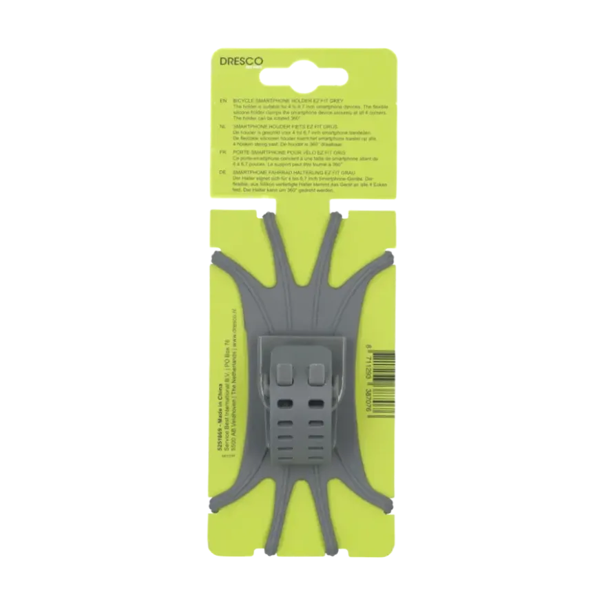 Dresco EZ Fit telefoonhouder fiets grijs