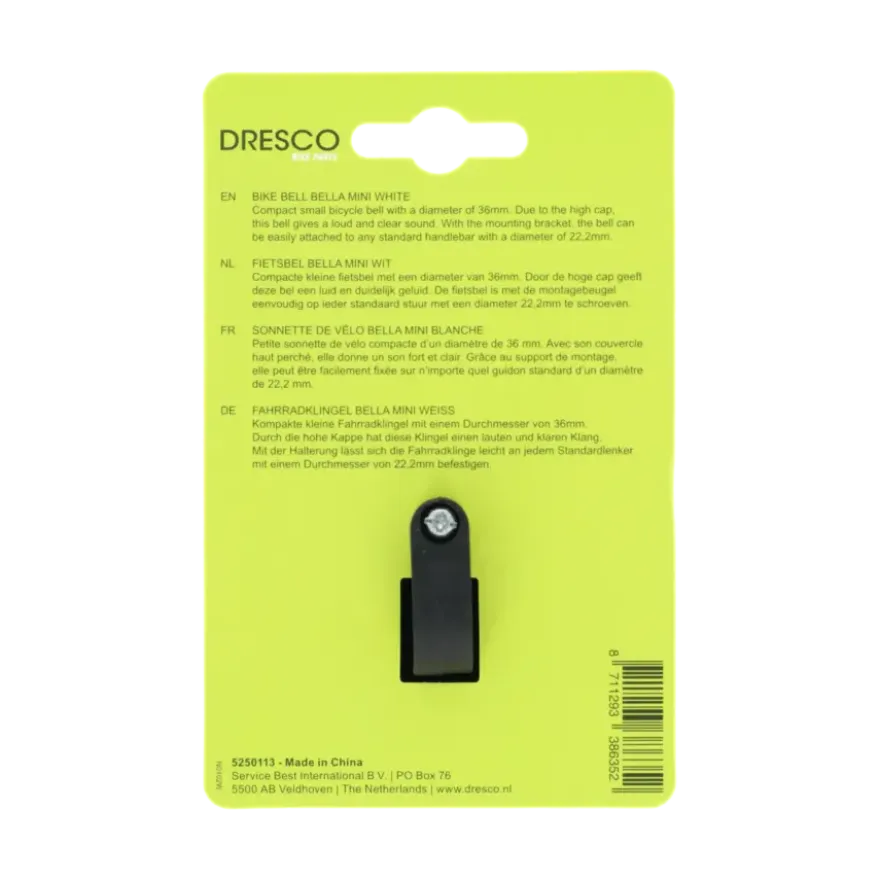 Dresco fietsbel bella mini wit