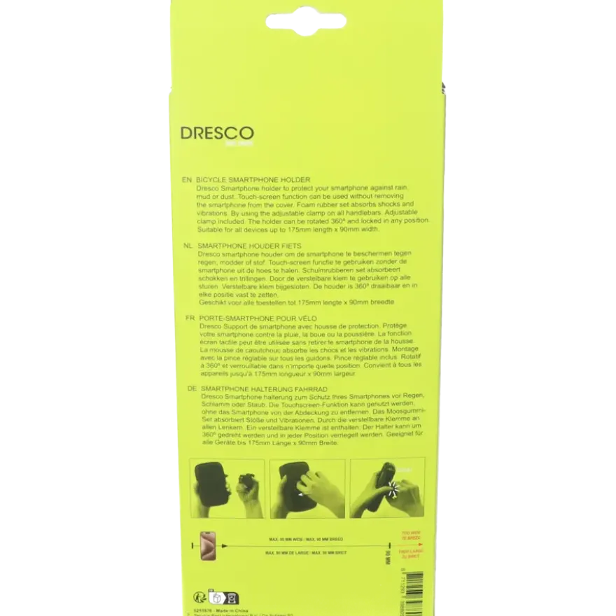 Dresco waterdichte smartphone houder fiets
