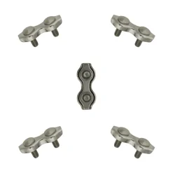 Dubbele staaldraadklemmen 2mm 5 stuks