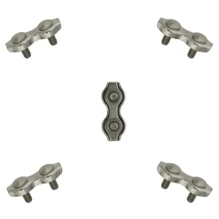 Dubbele staaldraadklemmen 4mm 5 stuks