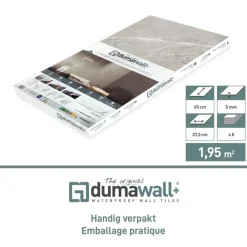 Dumawall+ wandtegel kunststof Tavira glans 1,95m² 37,5x65cm 8 stuks