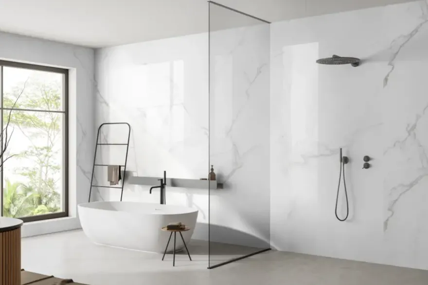 Dumawall XL kunststof wandbekleding Trapani glans 4,68m² 90x260cm - 2 stuks
