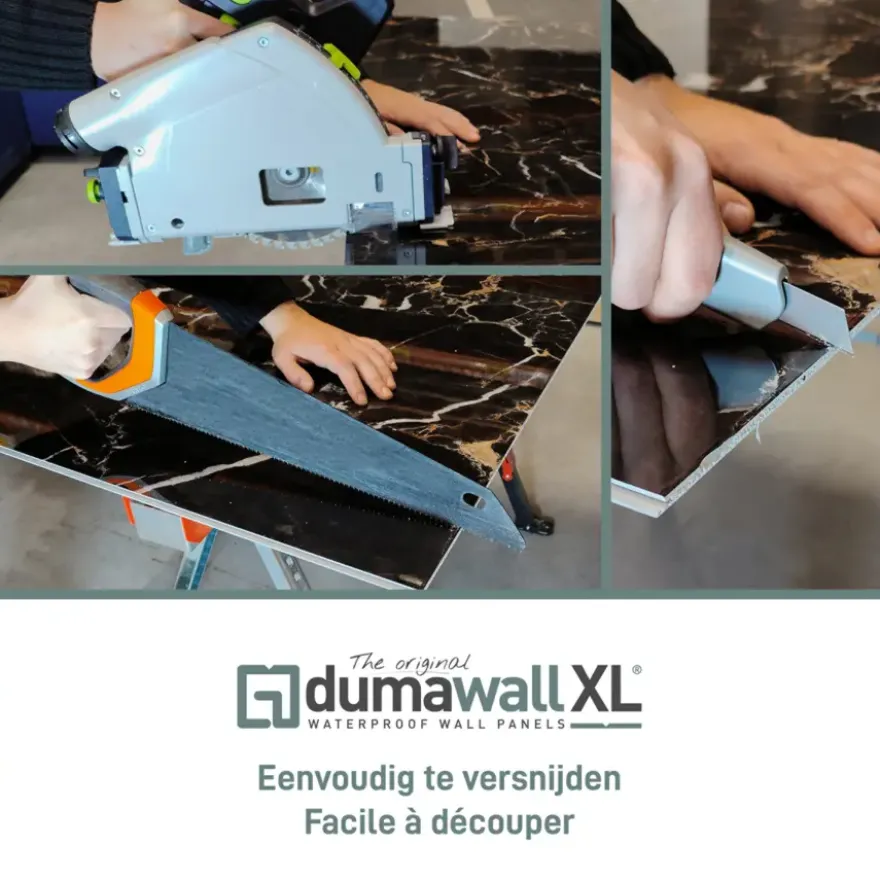 Dumawall XL kunststof wandbekleding Trapani glans 4,68m² 90x260cm - 2 stuks