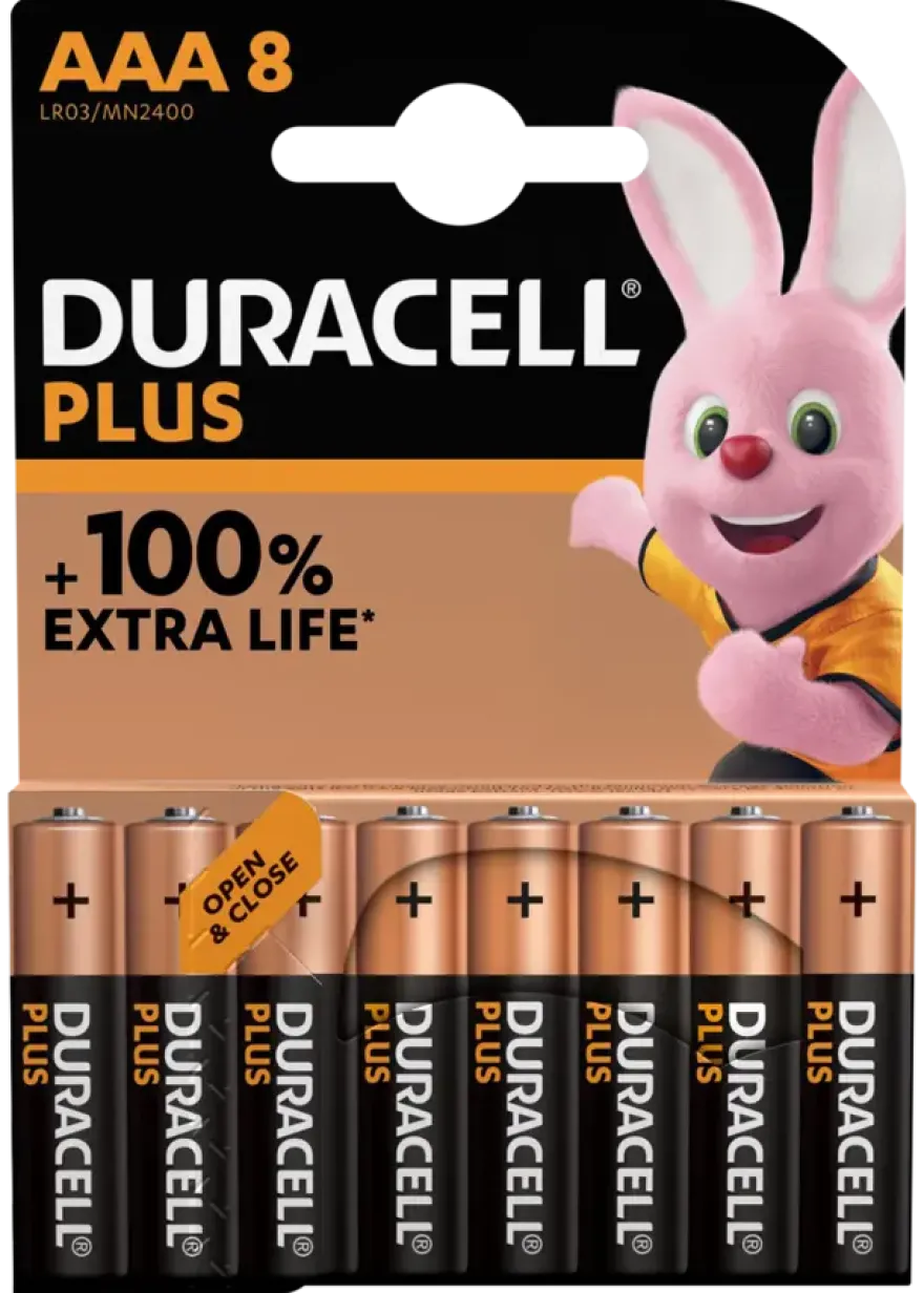Duracell Batterij AAA Alkaline Plus 8 stuks
