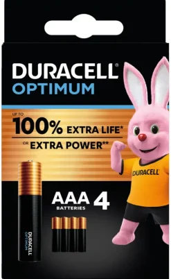 Duracell Batterij AAA Alkaline Optimum 4 stuks