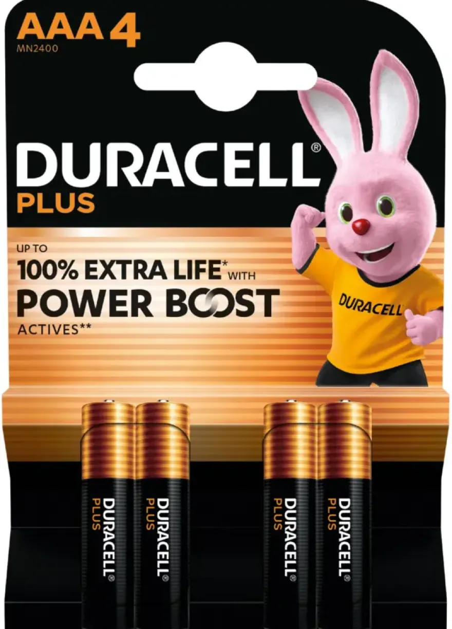 Duracell Batterij AAA Alkaline Plus Power Boost 4 stuks