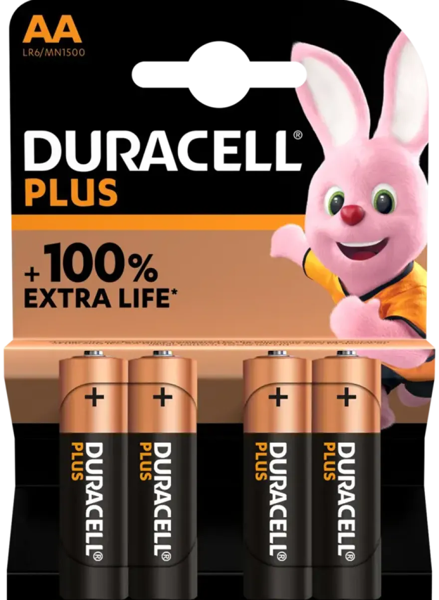 Duracell Batterij AA Alkaline Plus 4 stuks
