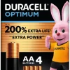 Duracell Batterij AA Alkaline Optimum 4 stuks
