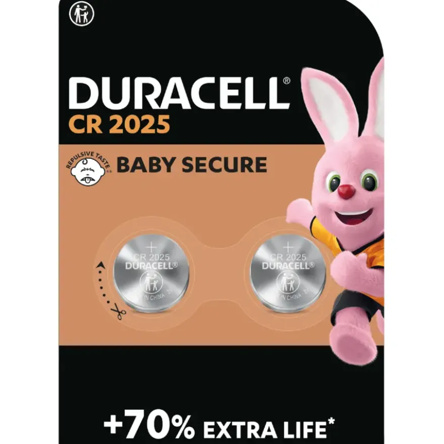 Duracell Batterij CR2025 Lithium-knoopcelbatterij 3V 2 stuks