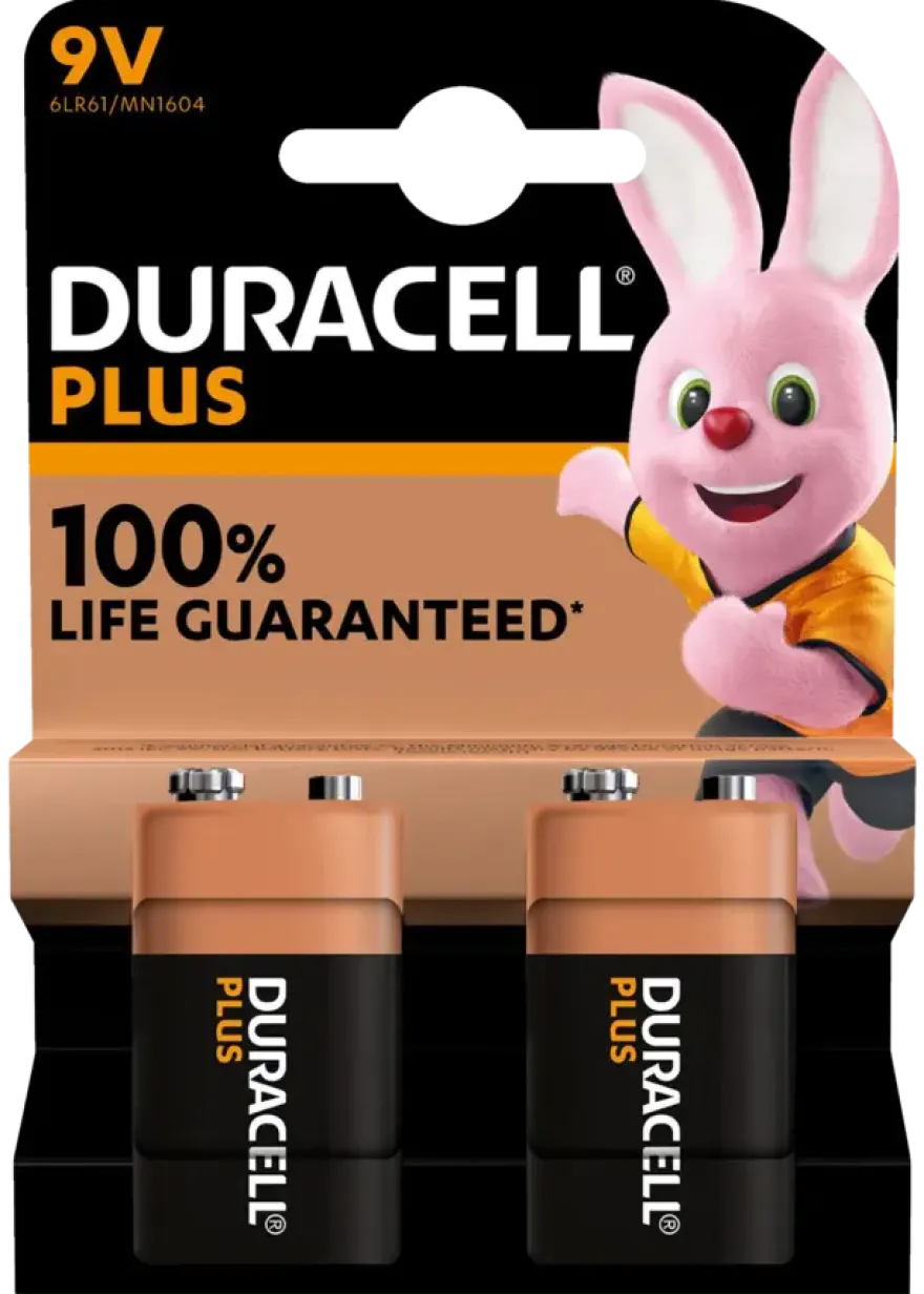 Duracell Batterij 9V Alkaline AA Plus 2 stuks