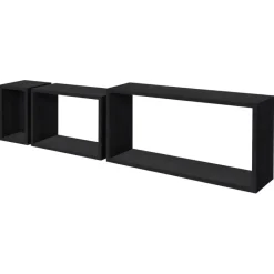 Duraline kubus zwart eik 60x30x15 cm 18mm set 3 stuks