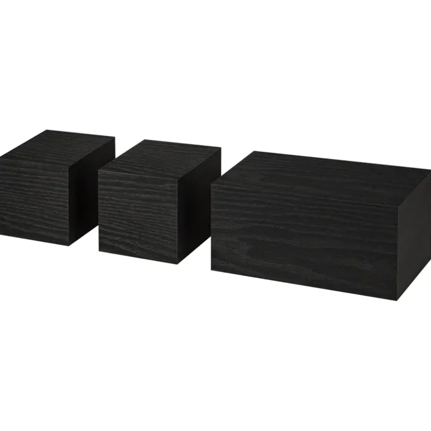 Duraline kubus zwart eik 10x20 cm set 3 stuks