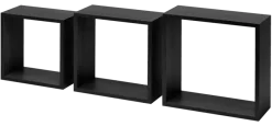 Duraline kubus zwart eiken 12 mm 30x30x12 cm set 3 stuks