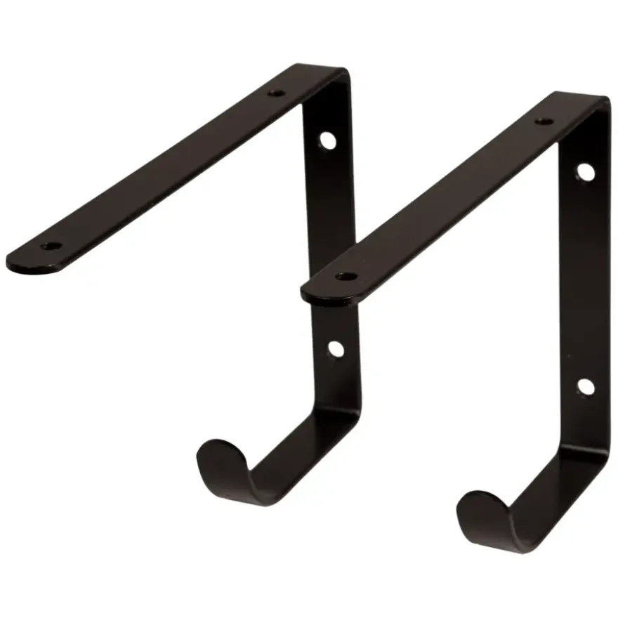 Duraline plankdrager zwart metaal 22x14,5cm 2 stuks