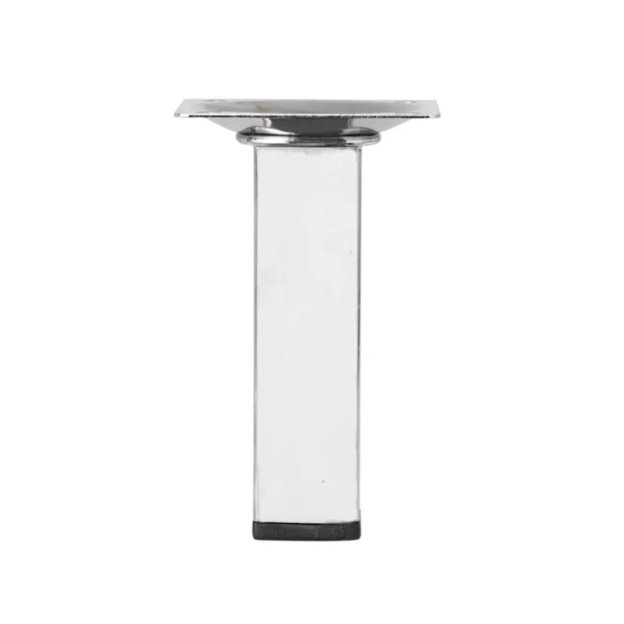 Duraline meubelpoot vierkant chroom 25x25 mm 10 cm