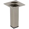 Duraline meubelpoot vierkant RVS-look 2,5x2,5x10 cm