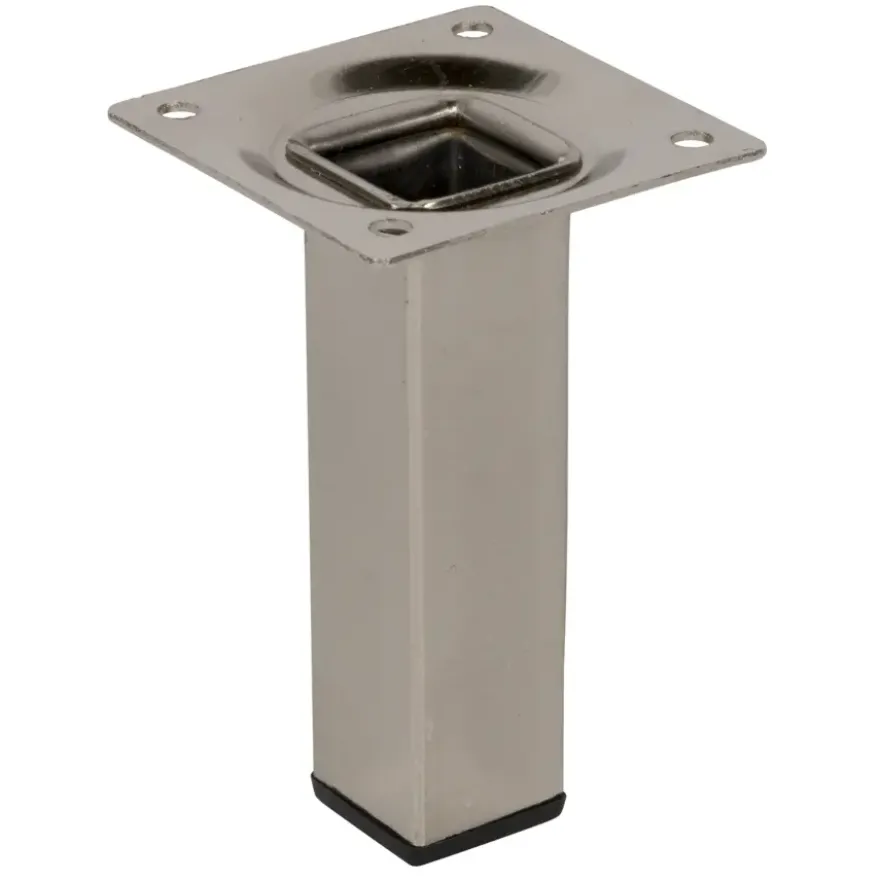 Duraline meubelpoot vierkant RVS-look 2,5x2,5x10 cm