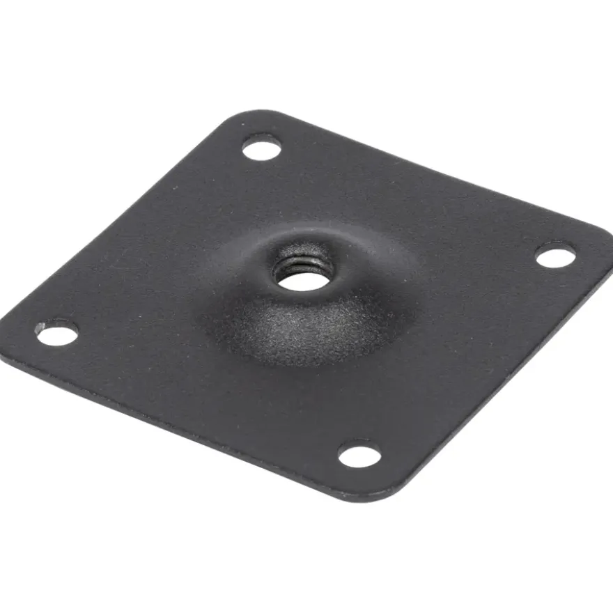 Duraline montageplaat voor meubelpoot zwart staal 6x6 cm