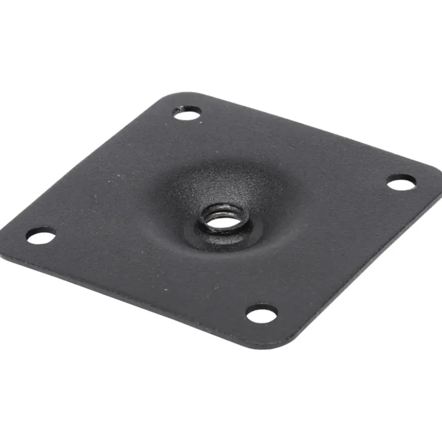 Duraline montageplaat voor meubelpoot zwart staal 6x6 cm