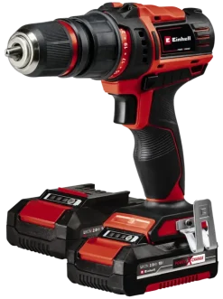 Einhell 18V accuboormachine TE-CD 18/45 Li Kit incl. 2 accu's 2Ah + snellader + 22-delige boren- en bitset + koffer