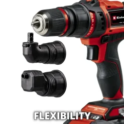 Einhell 18V accuboormachine TE-CD 18/45 Li Kit incl. 2 accu's 2Ah + snellader + 22-delige boren- en bitset + koffer